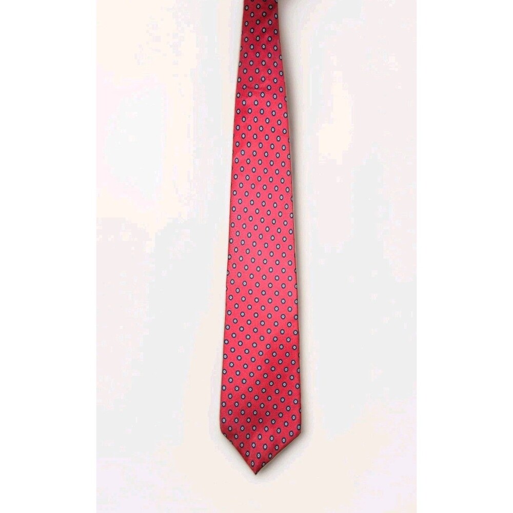 Hardy Amies 14 Savile Row London Mens Silk Tie Red Blue Medallion Vintage Tie